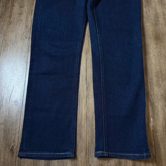 QUINCE Luna Stretch Slim Straight Jeans Crop Dark Blue Sz 28 mid rise ankle - Picture 6 of 10